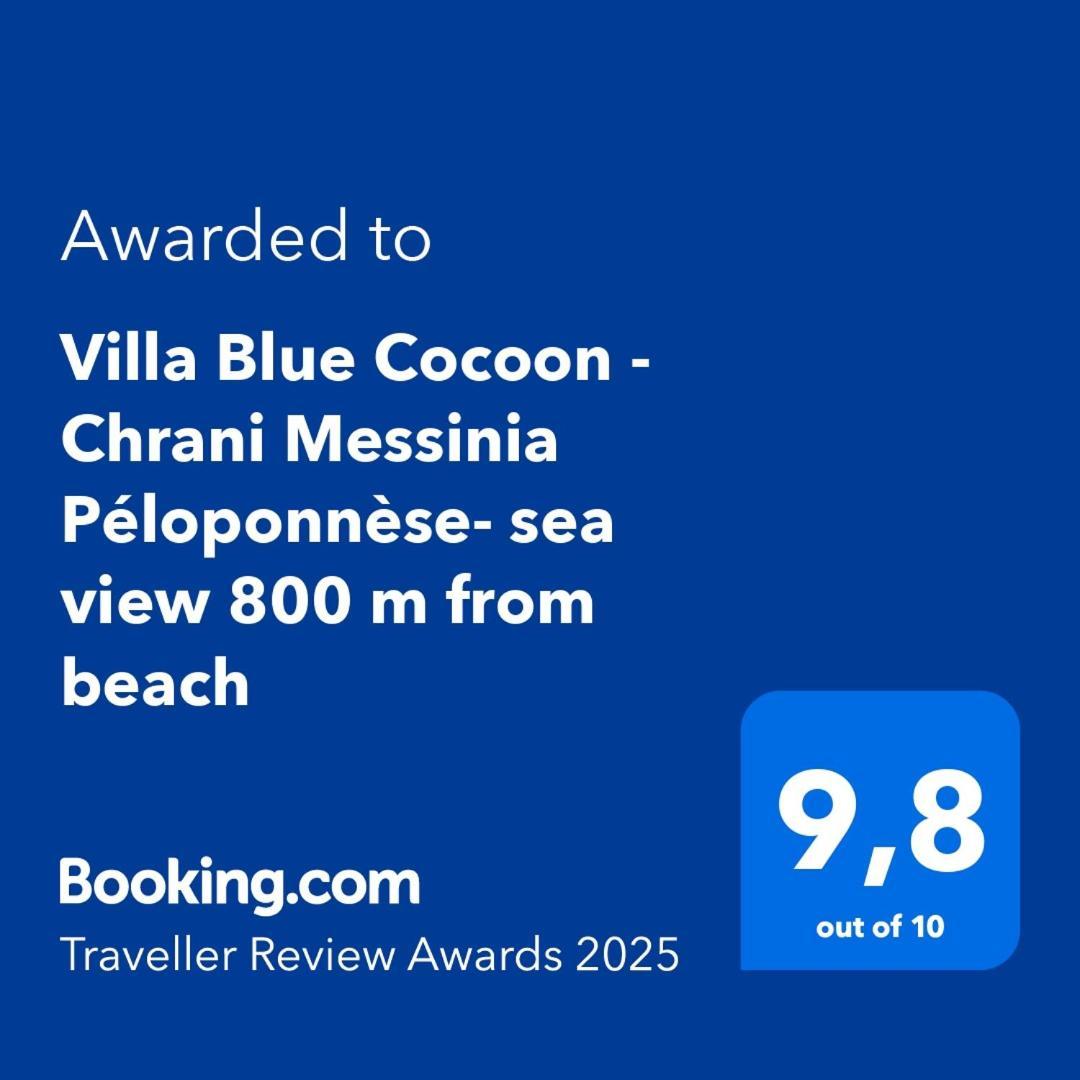 Villa Blue Cocoon - Chrani Messinia Peloponnese- Sea View 800 M From Beach Bagian luar foto